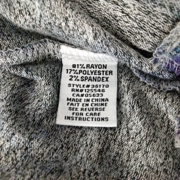 HABITAT Sweater Top Women's S Multicolor Collage Thin Fleece Boxy 3/4 Sleeves - Picture 8 of 11